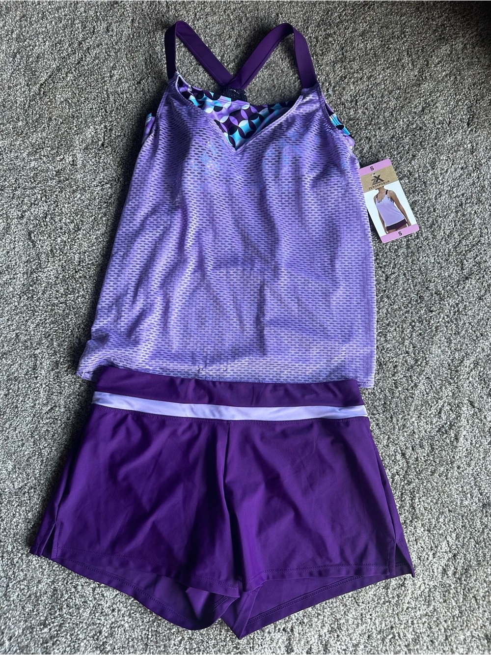 NWT Zeroxposur Purple Two-Piece Tankini Swim Set